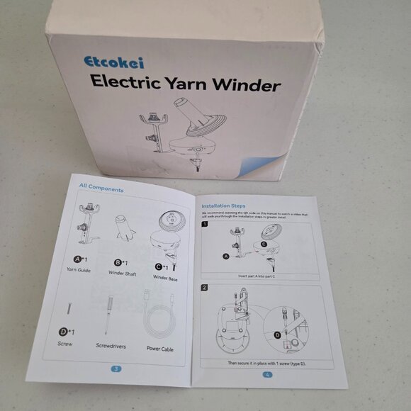 Etcokei Electric Yarn Winder NEW Automatic Yarn Ball/Cake Winder Stepless Speed - Picture 9 of 15